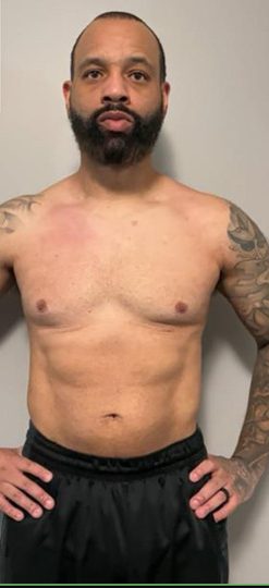Keon W. after coaching: down 28 lbs in 16 weeks